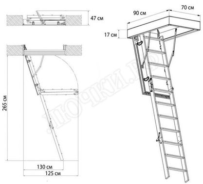 Чердачная лестница Oman Stallux EI45 700*900*2650 Чердачная лестница Oman Stallux EI45 700*900*2650