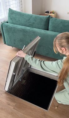 Напольный люк Самоподъемный Невидимка уголок 500*500 Напольный люк Самоподъемный Невидимка уголок 500*500