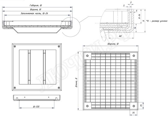 Люк под брусчатку Брус Ли AISI 304, Съемная дверца 1000*500 Люк под брусчатку Брус Ли AISI 304, Съемная дверца 1000*500